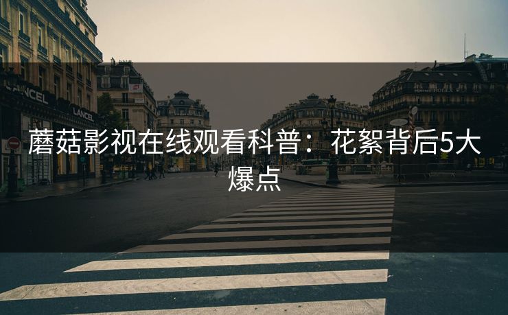 蘑菇影视在线观看科普：花絮背后5大爆点